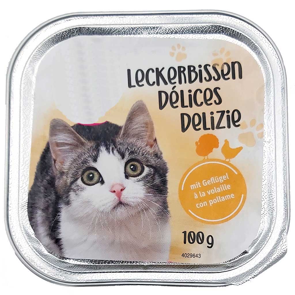 1200g  Katzenfutter Leckerbissen Fleisch 12x100g
