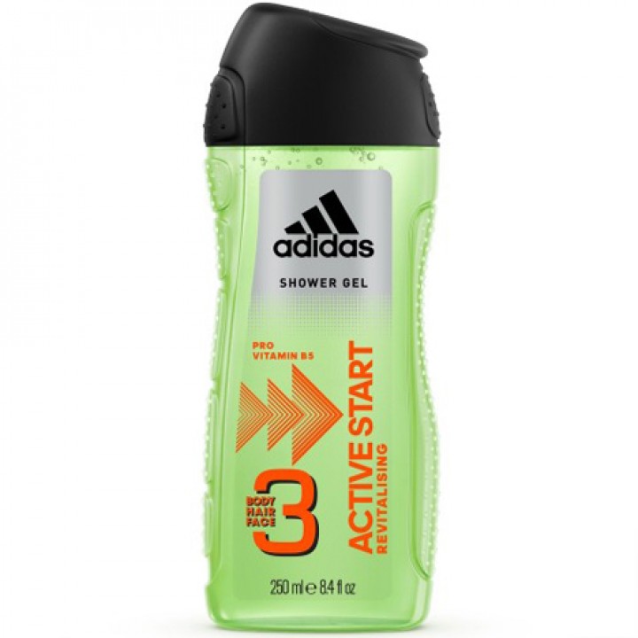 Adidas Shower Gel 250ml 3in1 Active Start Revitalising MHD:31.12.24