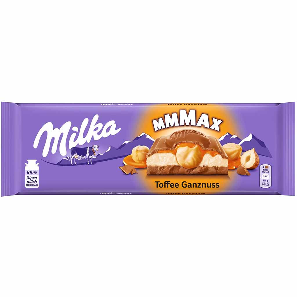 MILKA Tafelschokolade MMMAX Toffee Ganznuss 300g MHD:18.9.24