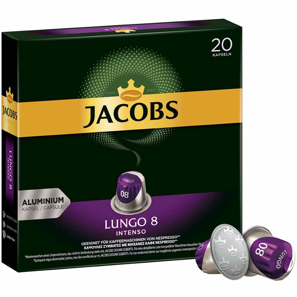 Jacobs Kaffeekapseln Lungo 8 Intenso 20er 104g MHD:15.6.25