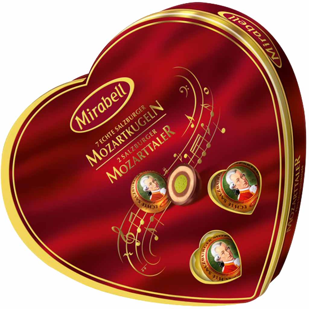 Mirabell Herz Salzburger Mozartkugeln und Mozarttaler 159g