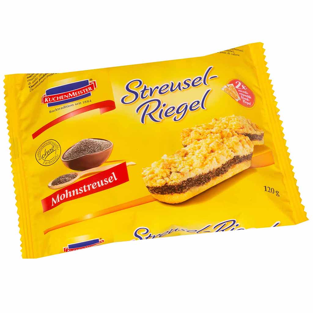 Kuchenmeister Streusel Riegel Mohnstreusel 2er 120g MHD:28.1.22