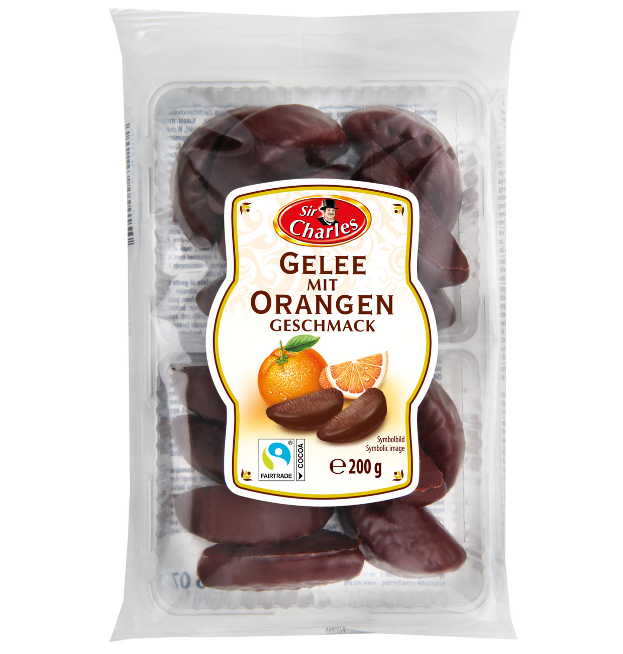 Sir Charles Gelee schokoliert mit Orangengeschmack 200g MHD:30.6.25