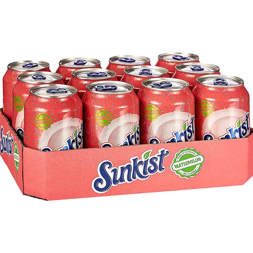 Sunkist Watermelon Erfrischungsgetränk DOSE 12x330ml=3,96L MHD:18.11.24