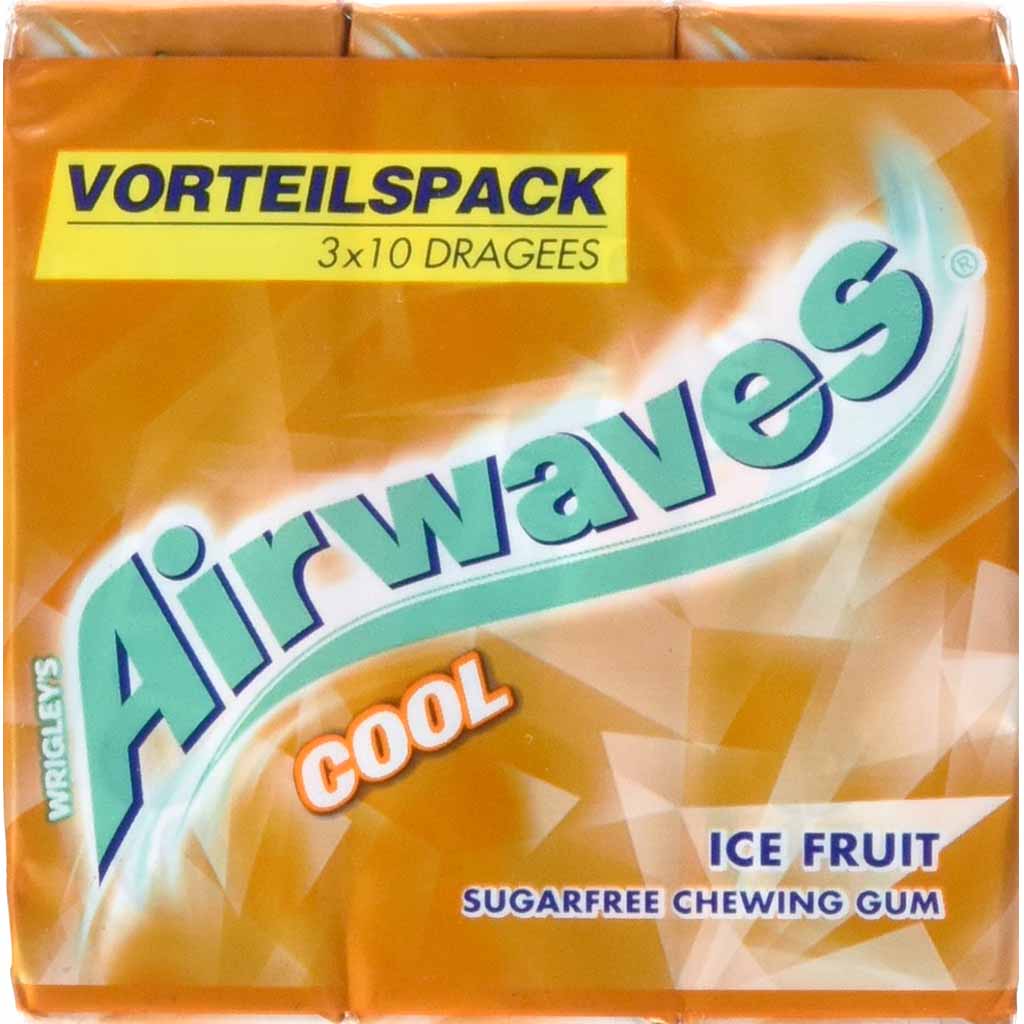 30x Wrigleys Airwaves Cool Ice Fruit 10er=300 Kaugummi MHD:14.1.20