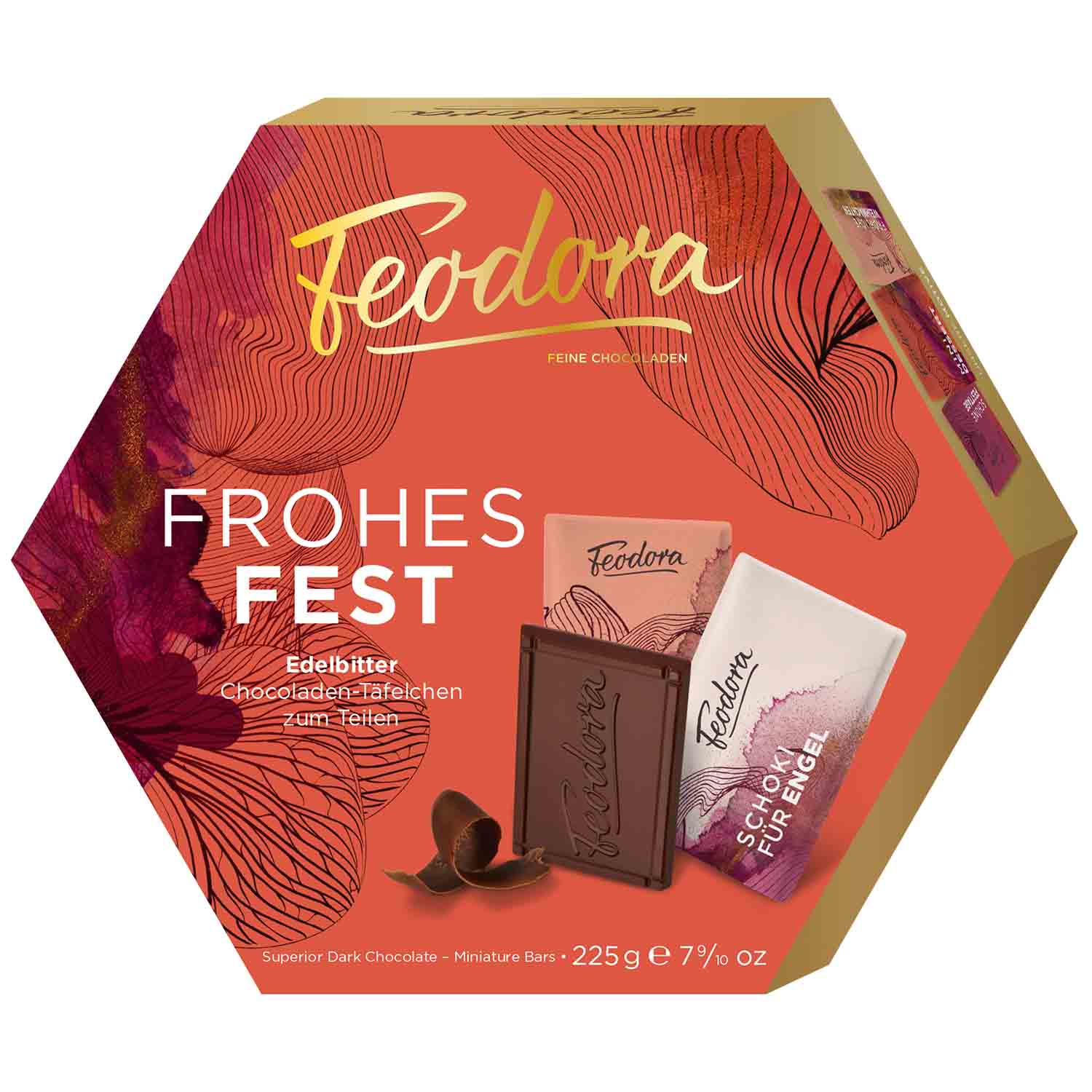 Feodora Weihnachts-Täfelchen Edelbitter 225g MHD:15.6.24