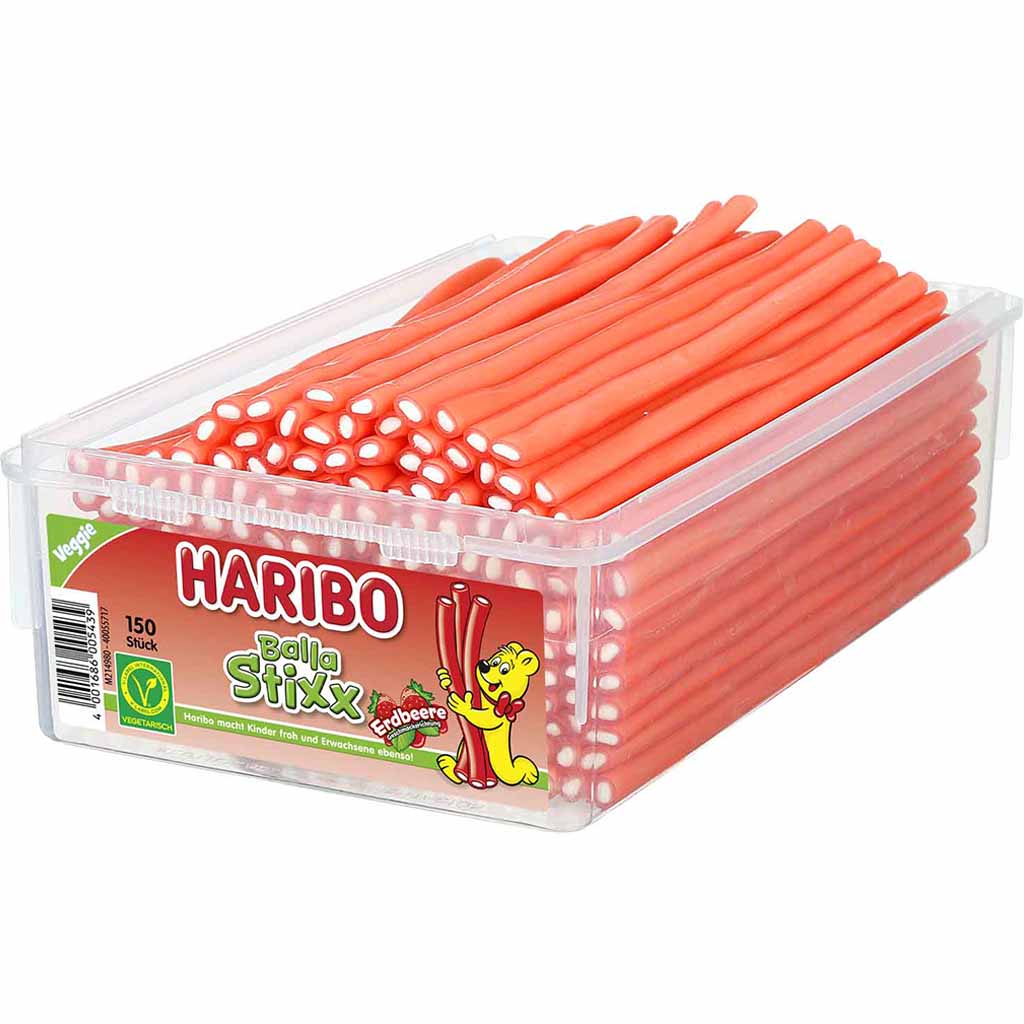 Haribo Balla Stixx Erdbeere 150er Box 1125g MHD:30.7.25