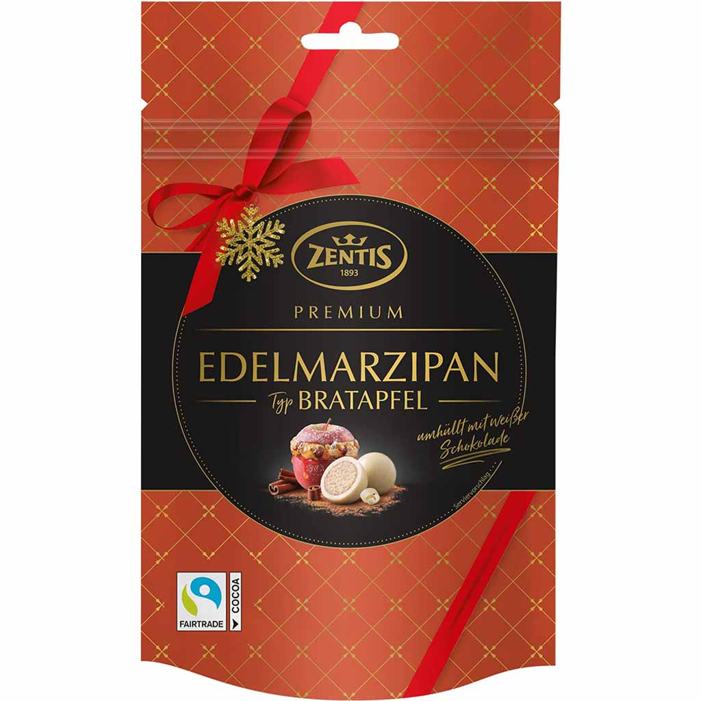 Zentis Edelmarzipan Kugeln Bratapfel Geschmack 90g MHD:30.4.23