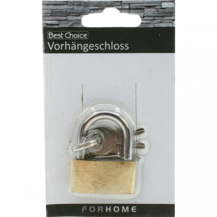 Best Choice Vorhängeschloss Messing mit 3 Schlüsseln MHD:31.1.25