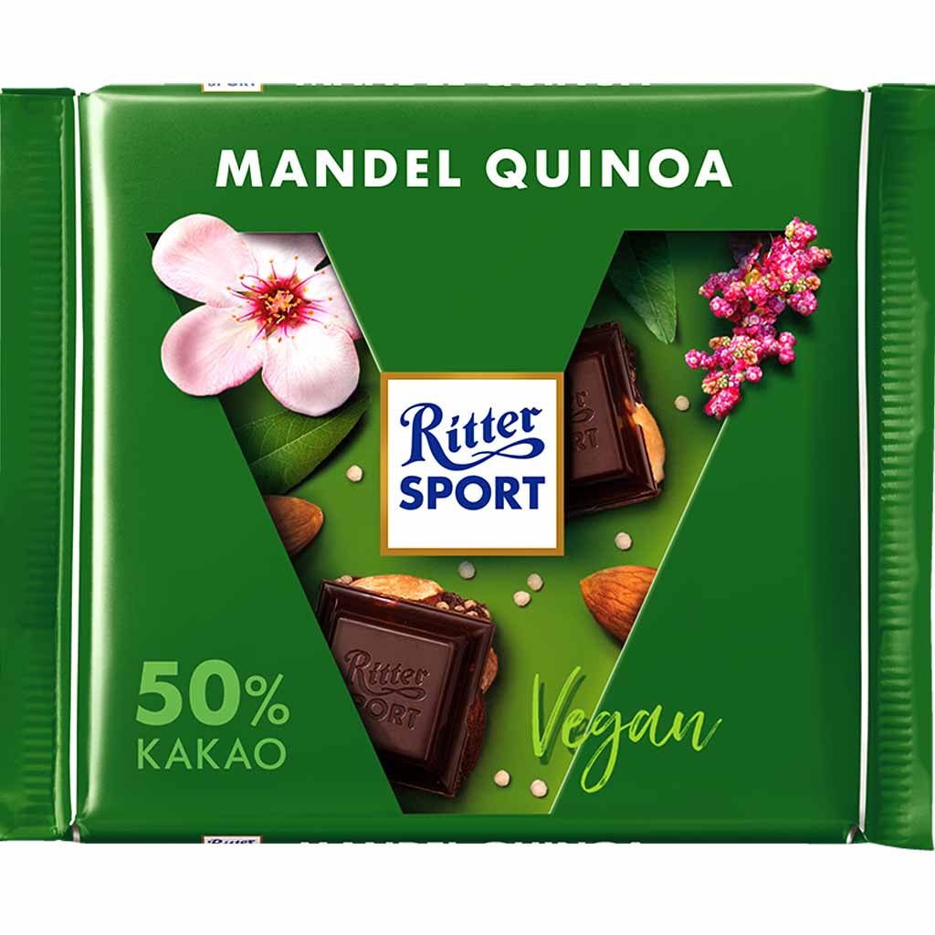 Ritter Sport Tafelschokolade Mandel Quinoa Vegan 100g MHD:3.9.23