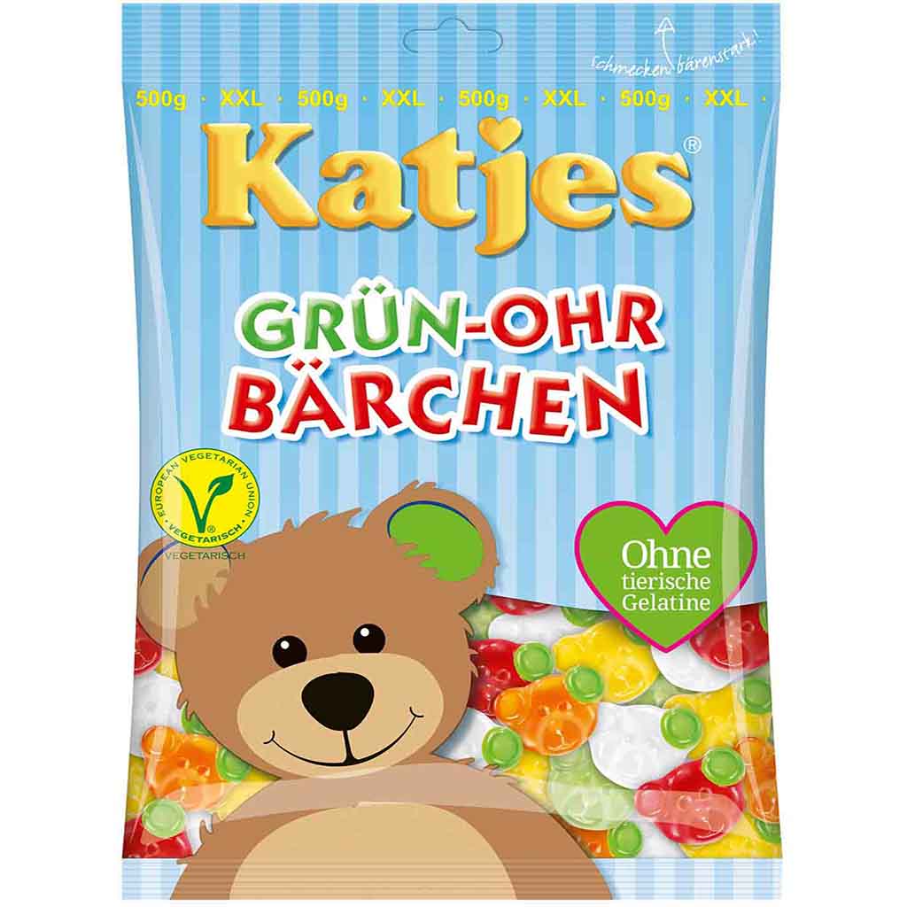 Katjes Fruchtgummi Grün-Ohr Bärchen 500g MHD:30.11.22