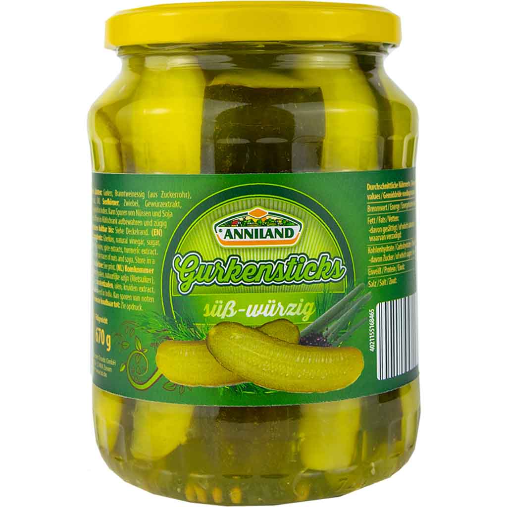 Anniland Gurkensticks süß-würzig 370g MHD:17.3.26