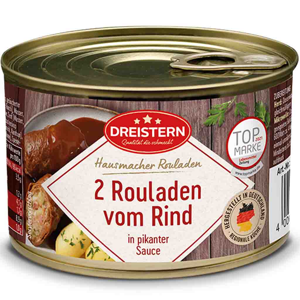 Dreistern Hausmacher 2 Rouladen vom Rind 400g MHD:9.1.27