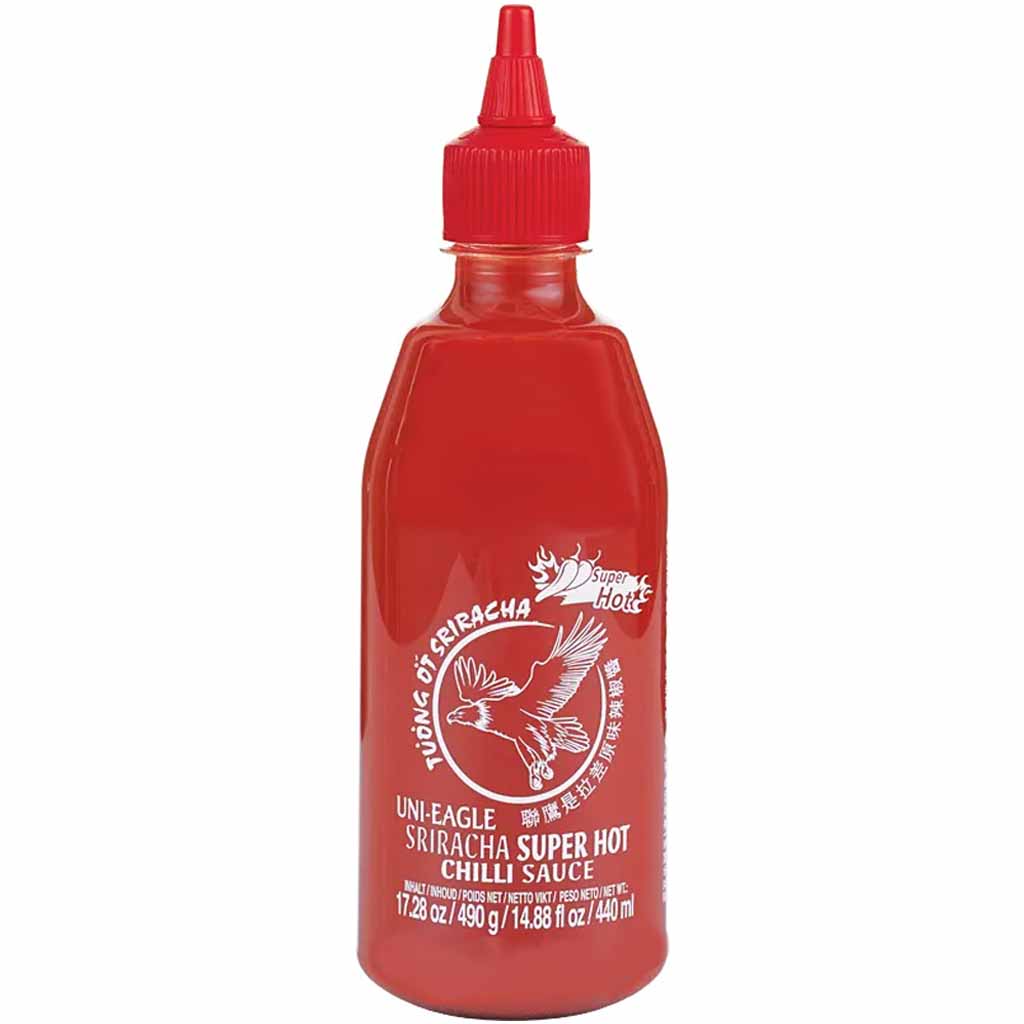 SRIRACHA Asia Chilisauce Uni-Eagle Chili Super Hot 440ml MHD:30.3.25