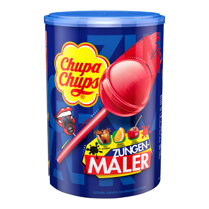 Chupa Chups Lutscher Zungenmaler 100er Dose MHD:30.11.25