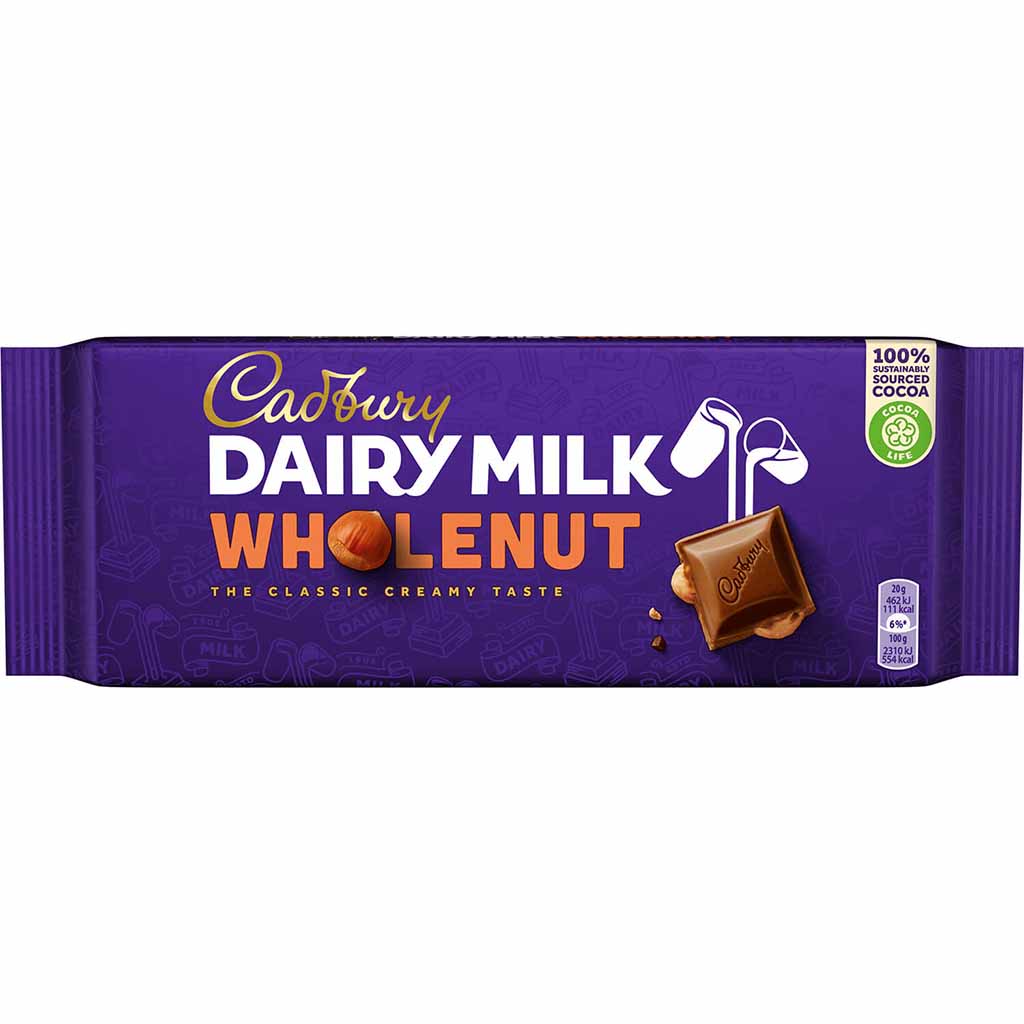 Cadbury Tafelschokolade Dairy Milk Whole Nut 180g MHD:30.8.25