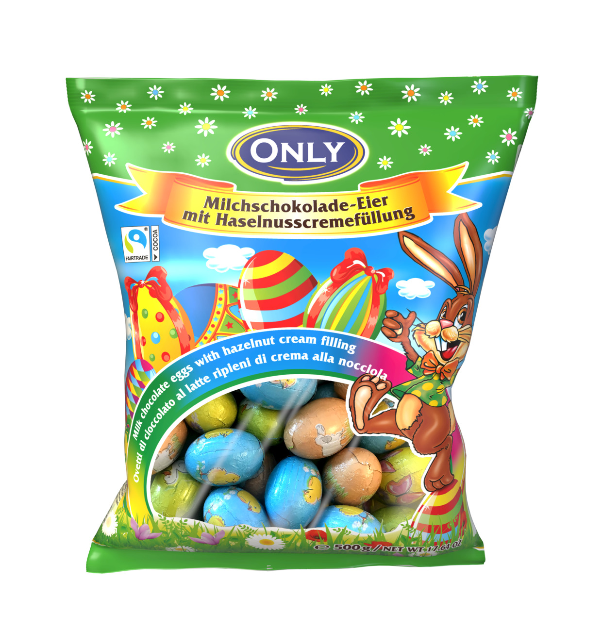 Only Ostern Milchschokoladeeier mit Haselnusscremefüllung groß 500g MHD:31.7.25