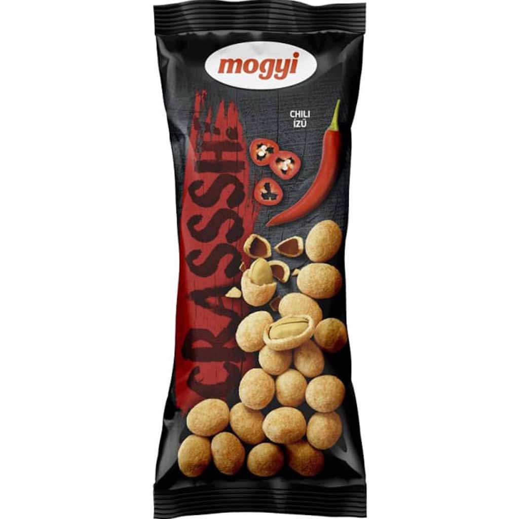 30x 60g Mogyi Erdnüsse mit Chili MHD:26.4.25