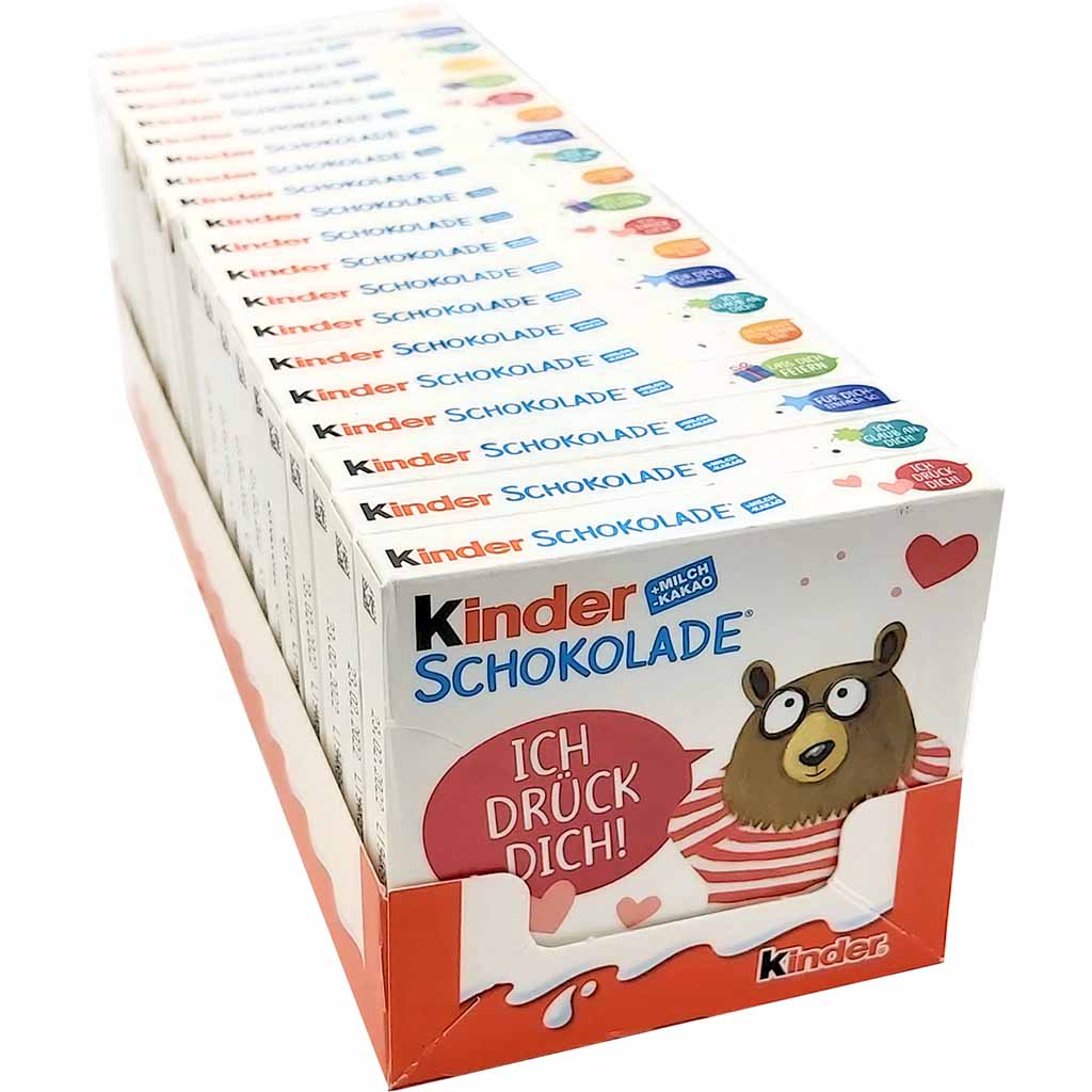 Kinder Schokolade Riegel  4er Pack 20 x 50g - 1000g  Mit verschiedenen Sprüchen
