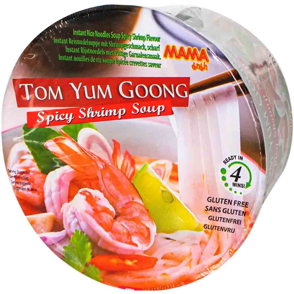 Mama Instant Reisnudelgericht Tom Yum Goong Spicy Shrimp Soup im Becher 6x70g=420g MHD:4.8.24