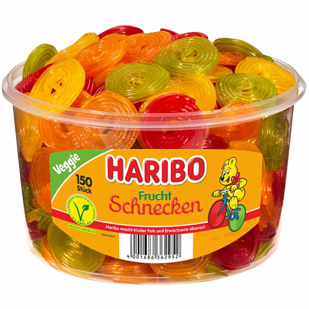 Haribo Frucht-Schnecken 150er 1200g MHD:1.12.24