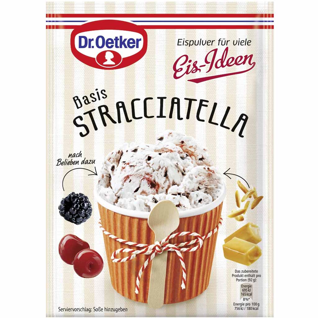 16x Dr.Oetker Basis Stracciatella Cremepulver für Stracciatellaeis á 120g=1920g MHD:30.11.21