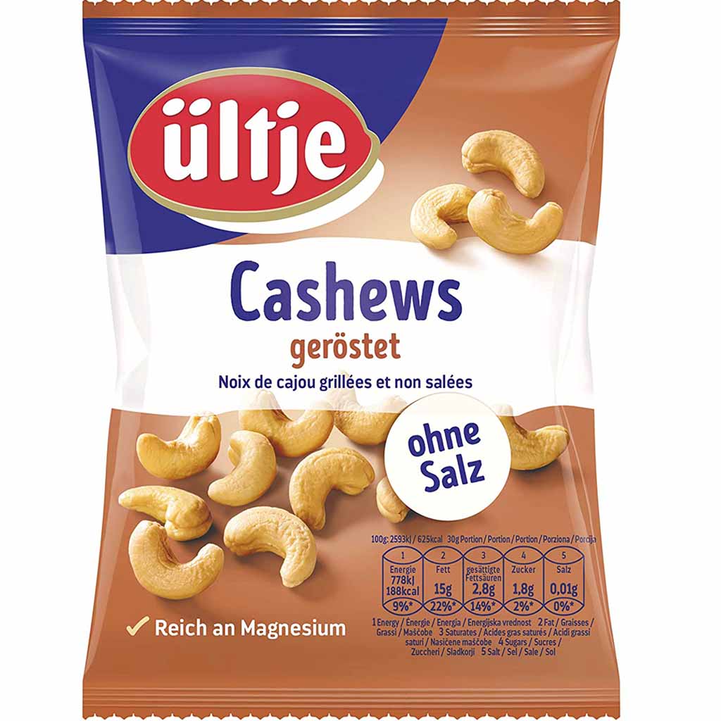 ültje Cashews geröstet ohne Salz 150g MHD:30.3.25