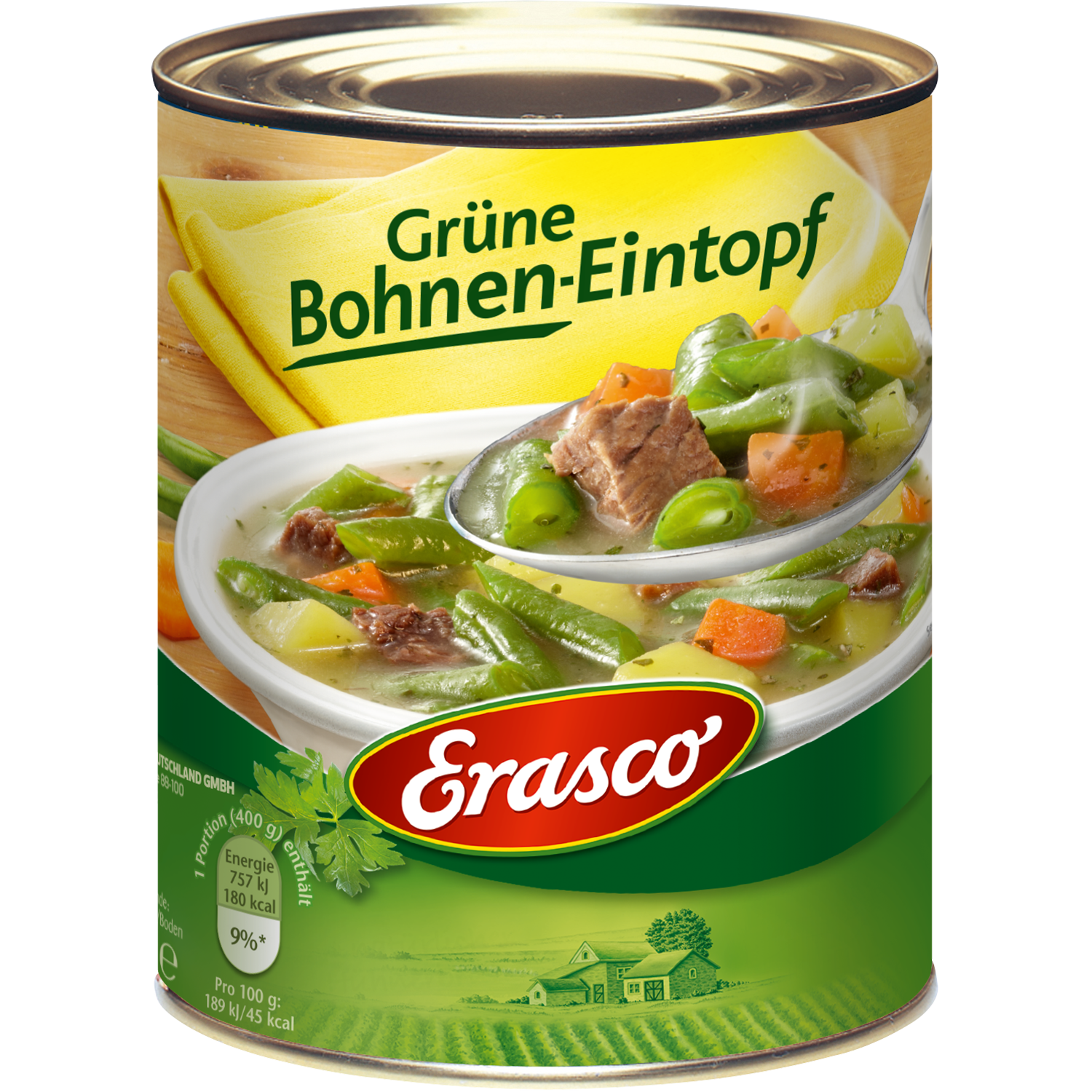 Erasco Grüne-Bohnen-Eintopf 800g Fertiggericht MHD:23.1.23