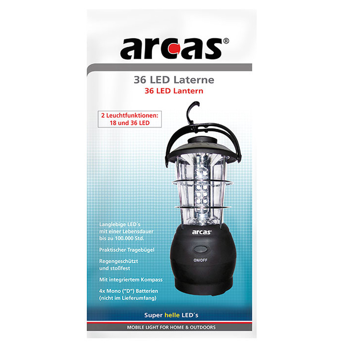ARCAS 36 LED Camping Laterne 1er Box