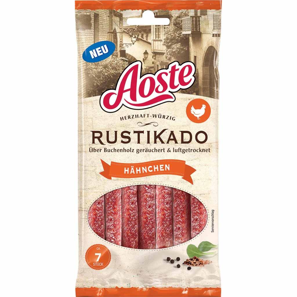 Aoste Rustikado geräucherte Mini Salami Hähnchen 70g MHD:30.5.22
