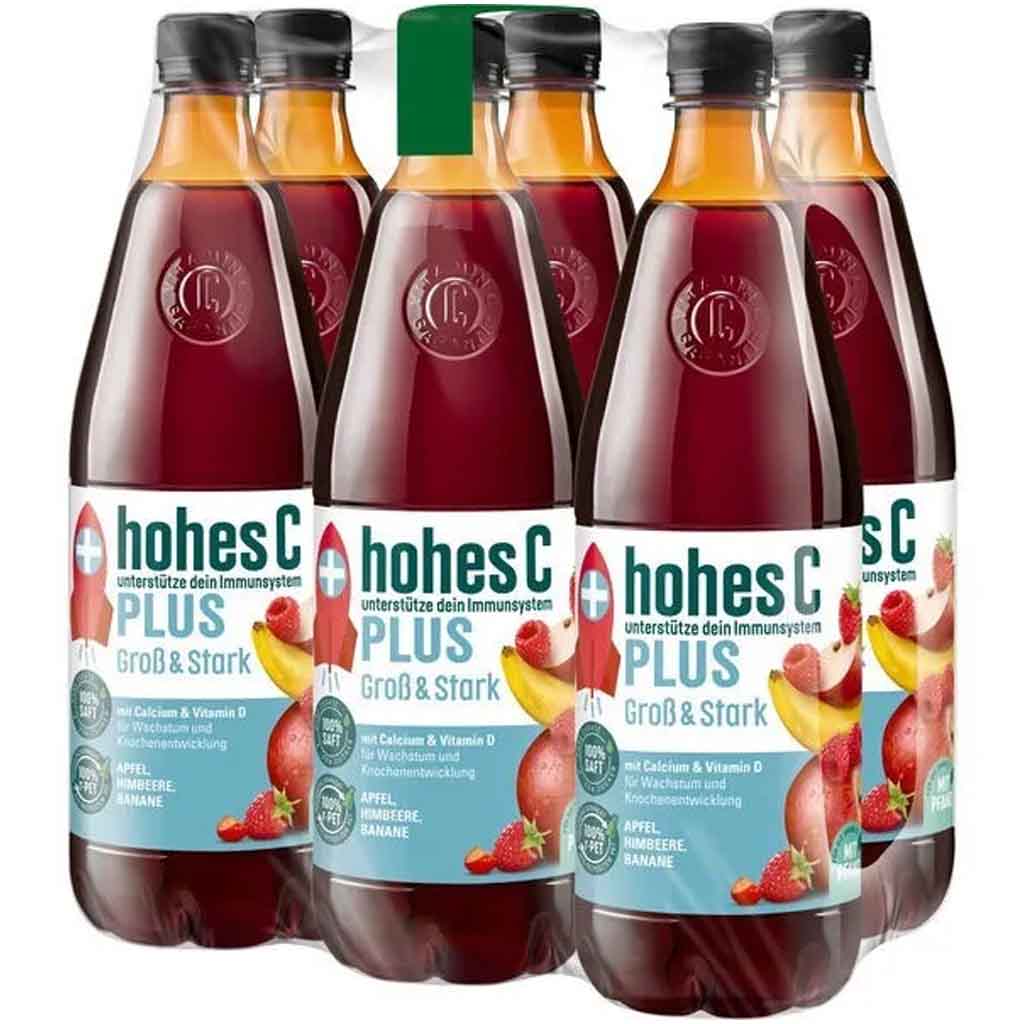 6x Hohes C Plus Groß & Stark PET á 1L=6L MHD:11.12.23