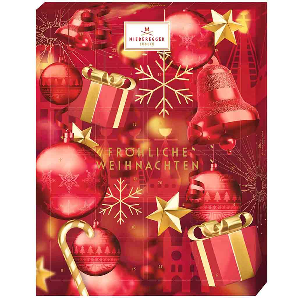 Niederegger Adventskalender Fröhliche Weihnachten 300g MHD:12.2.24