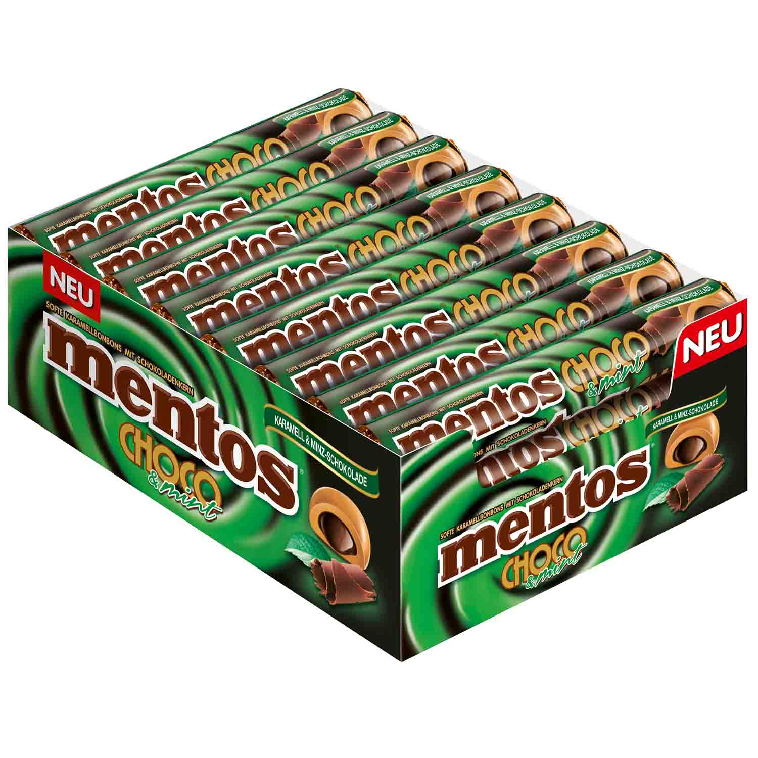 Mentos Choco Mint-Schokolade 24x 38g MHD:30.4.22