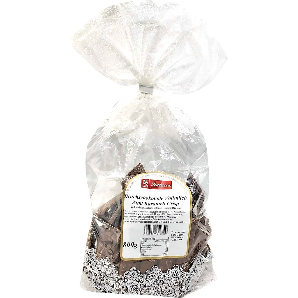 Parlasca Schokoladenbruch Vollmilch Zimt Karamell Crisp 800g