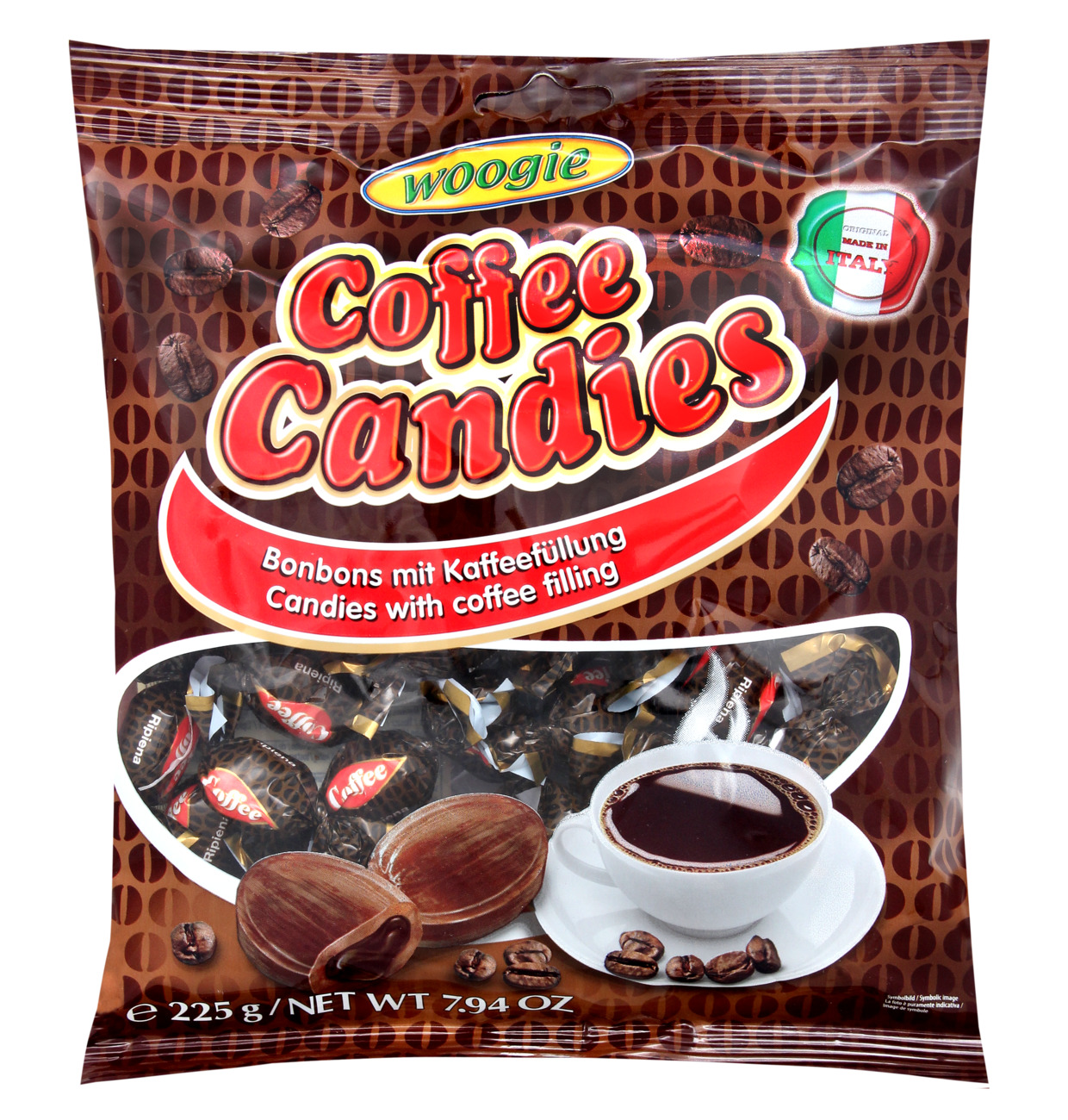 Woogie Coffee Candies - Bonbons mit Kaffeefüllung 225g MHD:1.12.24