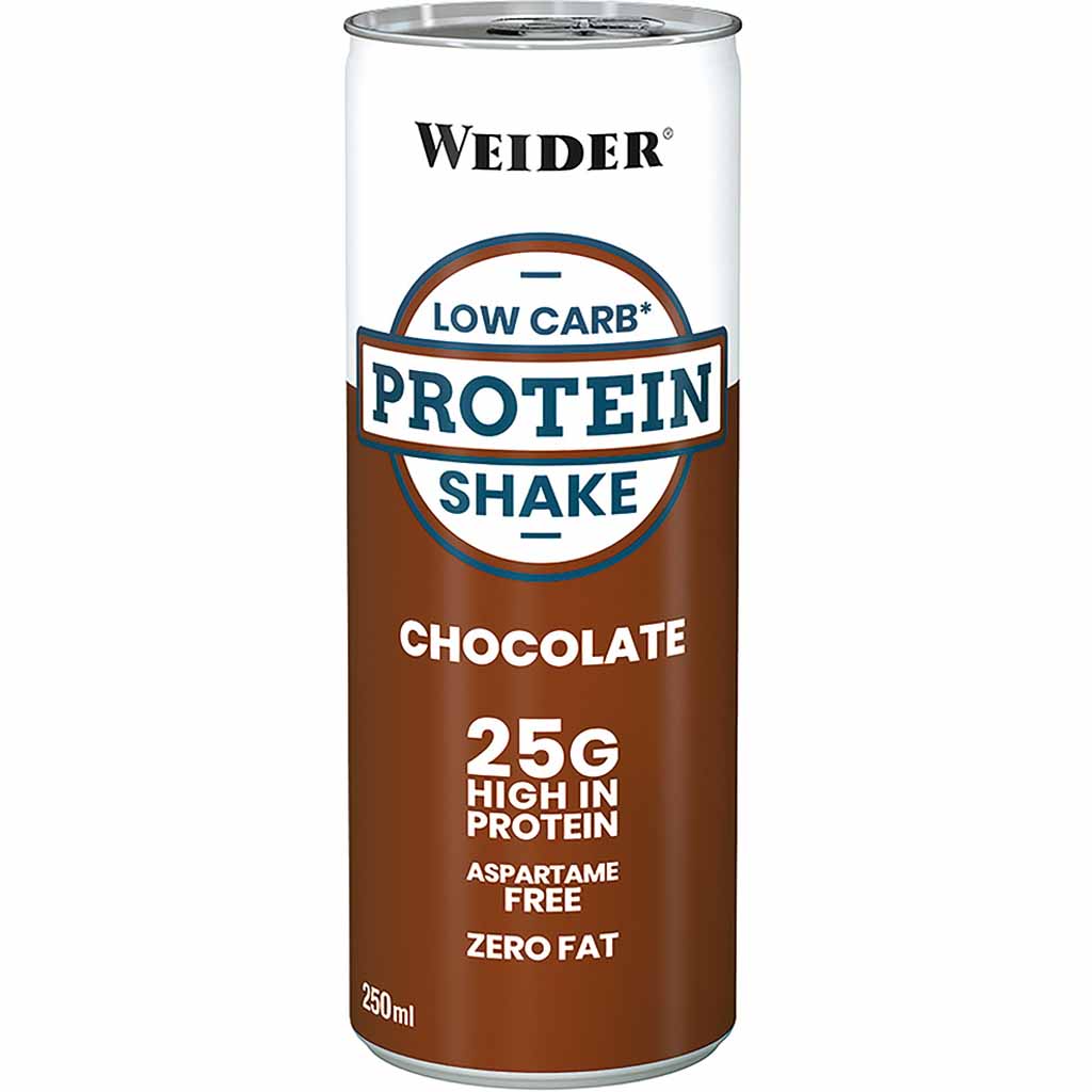 24x Weider Protein Shake Chocolate á 250ml=6L MHD:20.2.23
