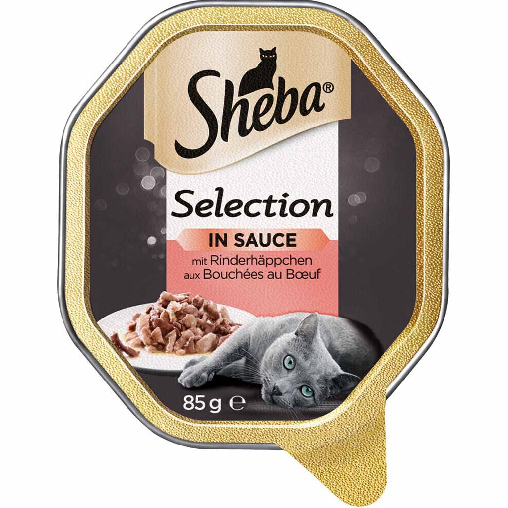 22x Sheba Selection in Sauce mit Rinderhäppchen á 85g=1870g MHD:21.11.24