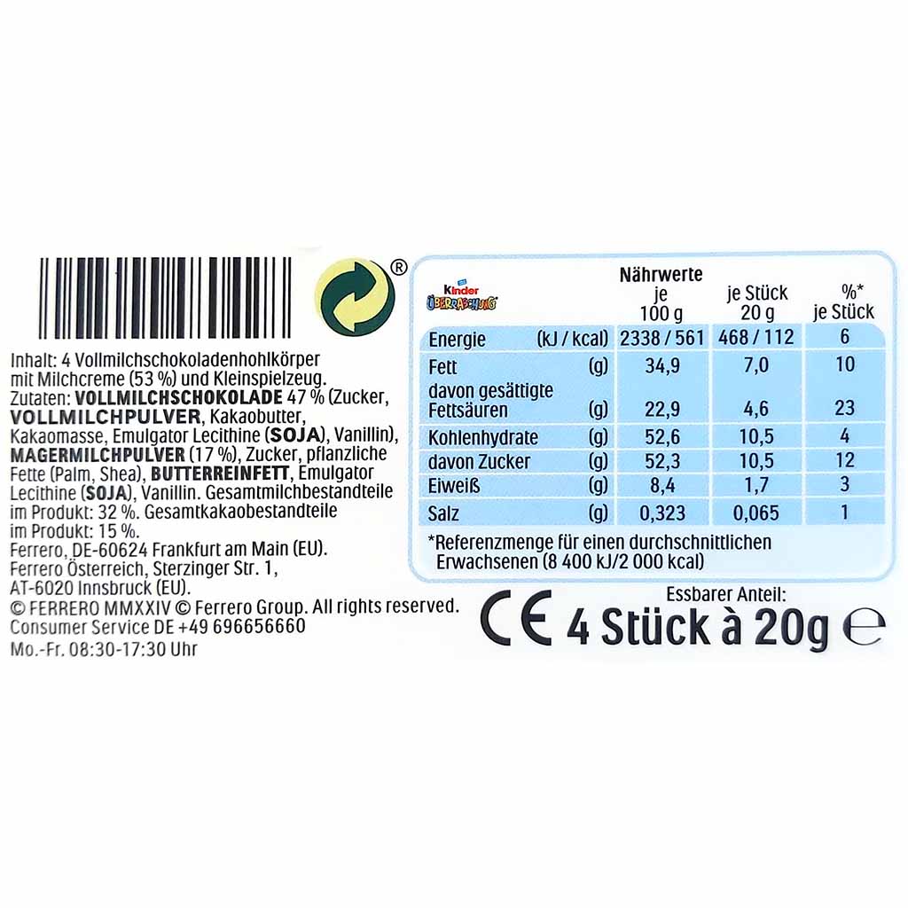 kinder Überraschung Classic-Ei Disney Prinzessin 4er 80g, 4008400480428