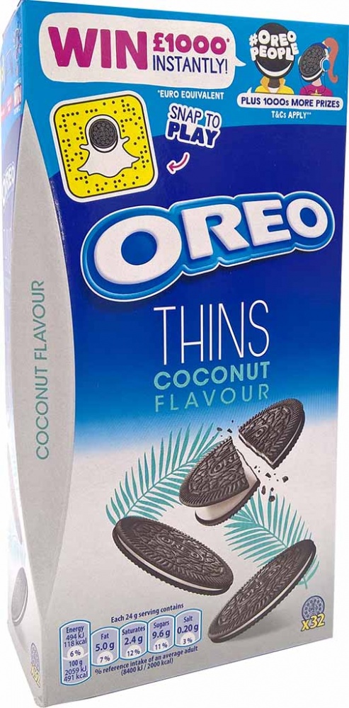 Oreo Crispy & Thin Coconut Creme Kekse 192g MHD:8/19