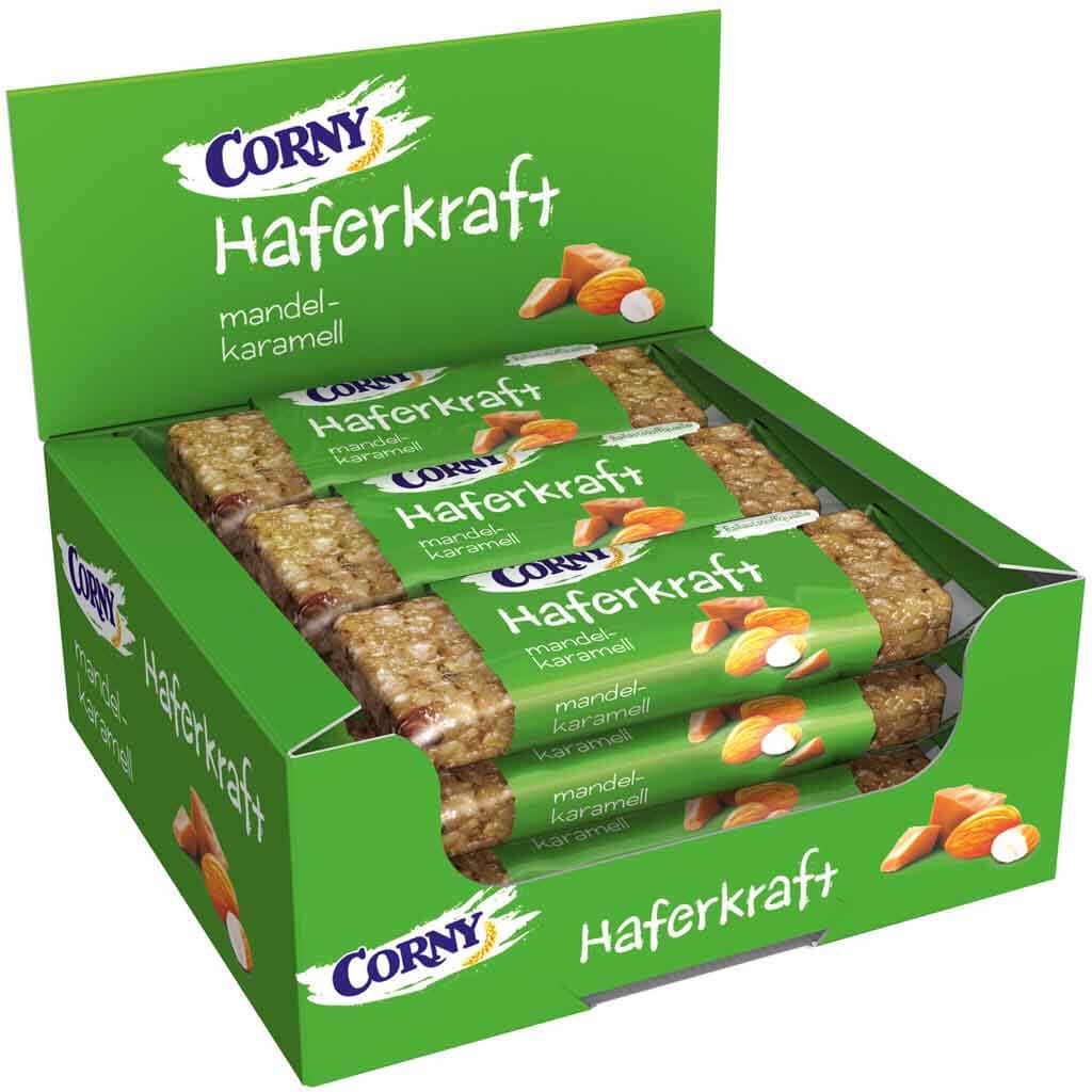 12x Corny Haferkraft Mandel Karamell á 65g=780g MHD:13.1.21