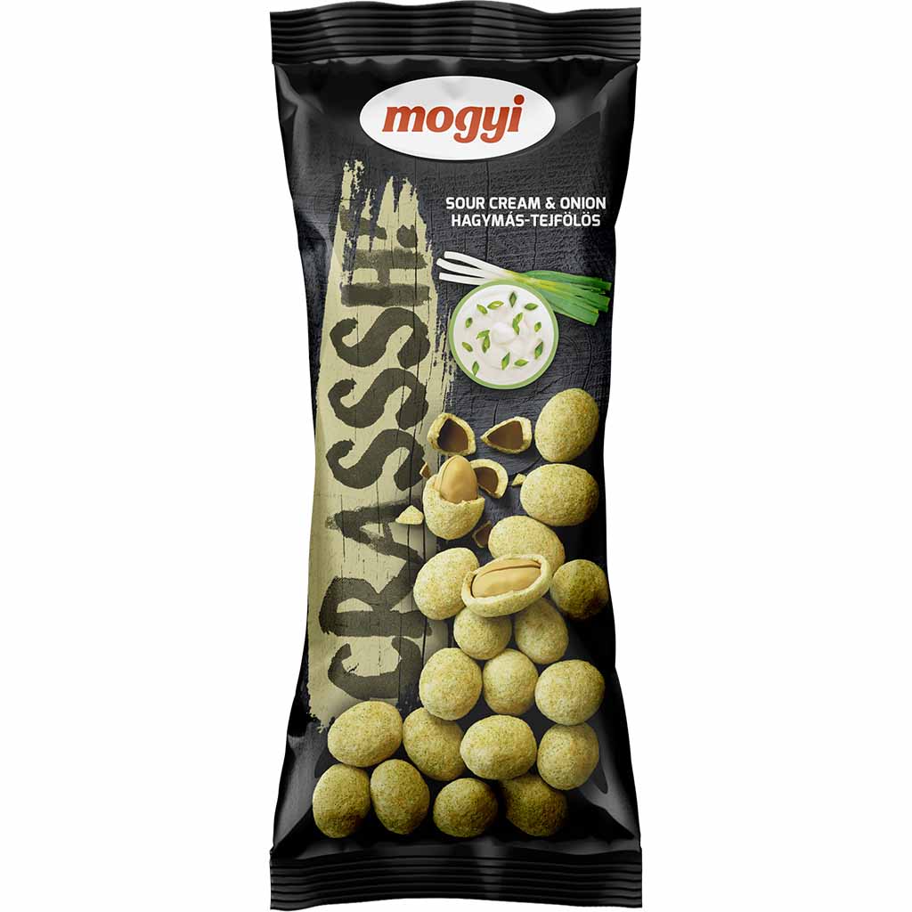 30x 60g Mogyi Erdnüsse im Teigmantel Sour Cream & Onion MHD:25.7.25