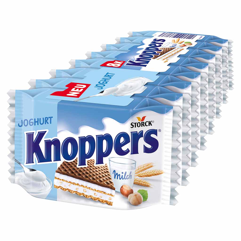 8x Knoppers Schnitte Joghurt je 8x25g = 200g MHD:1.9.25