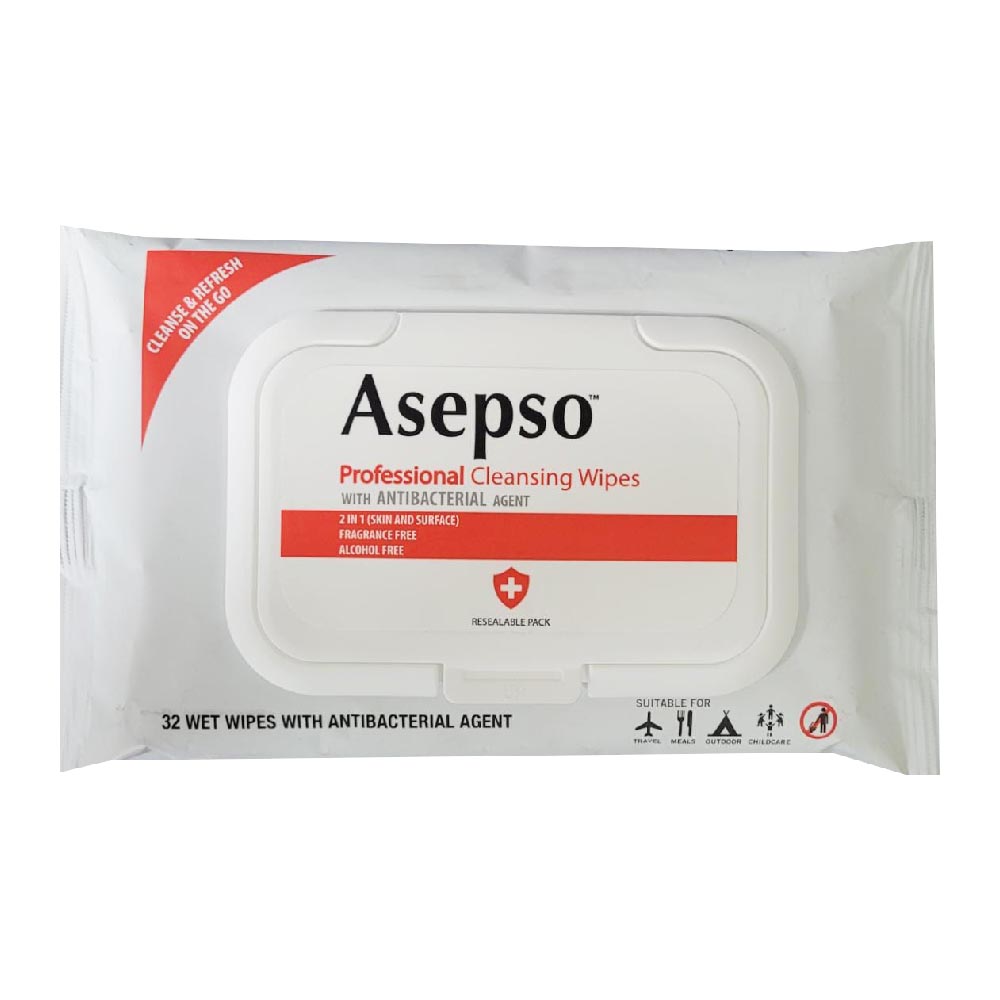 Feuchte Reinigungstücher 32 Stück von Asepso MHD:30.4.23