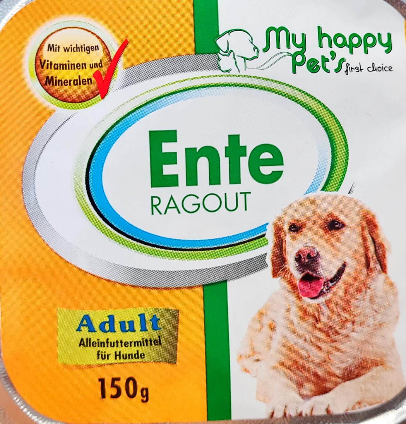 Hundefutter my happy Pets Ente Ragout 150g MHD:4.5.24