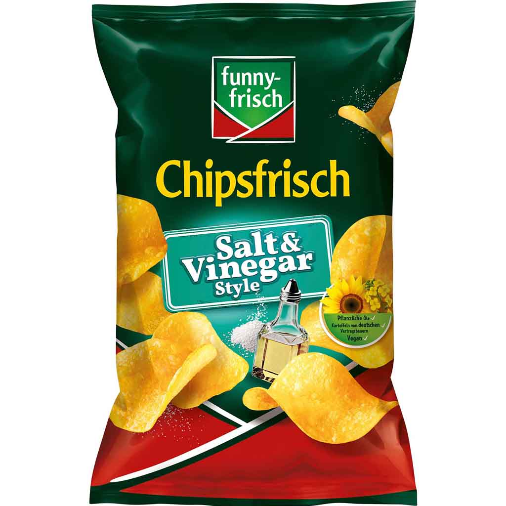 funny frisch Chipsfrisch Salt & Vinegar Style 150g MHD:9.9.24