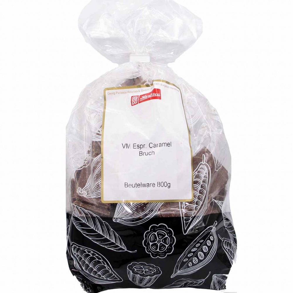 Parlasca Schokoladenbruch Vollmilch Espresso Caramel 800g MHD:30.12.22