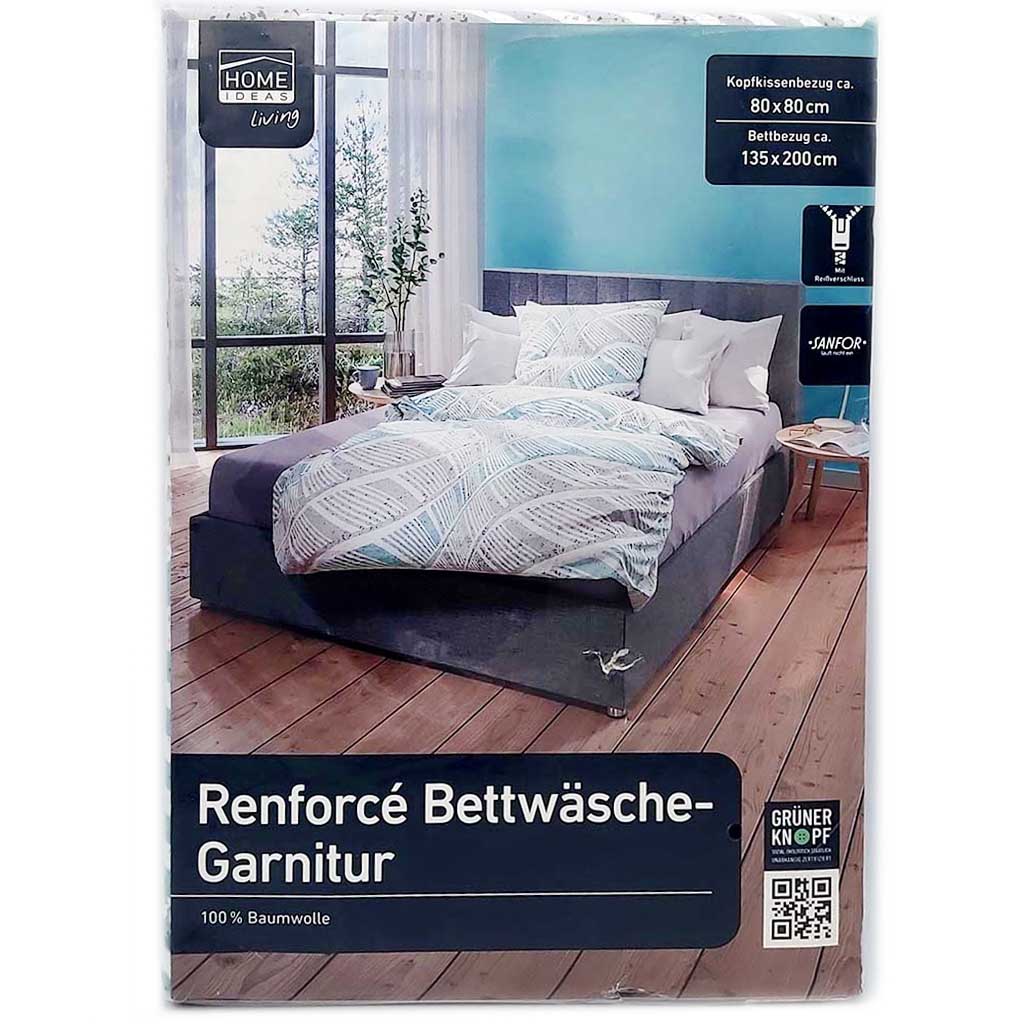 Bettwäsche Garnitur 135cm x 200 Decke 80cm x 80cm Kissen Renforce
