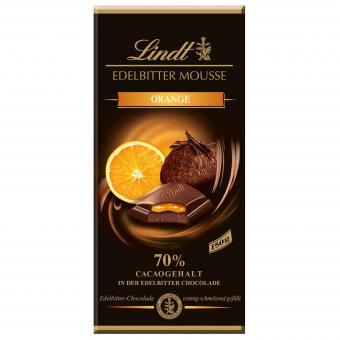 Lindt Edelbitter Mousse Orange Tafelschokolade 150g MHD:31.1.22