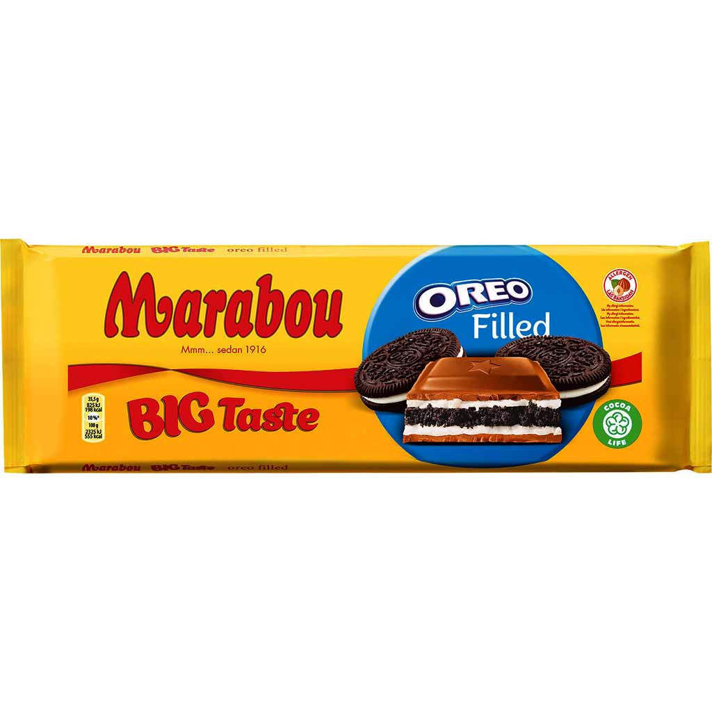 Marabou Tafelschokolade Big Taste Oreo Filled 320g MHD:20.10.23