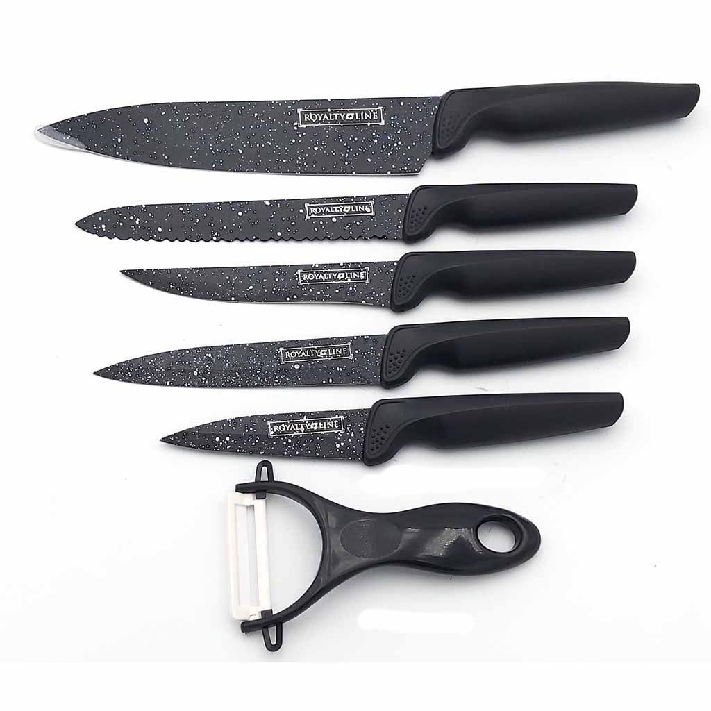 5 teiliges Messerset Premium Kitchen King plus Sparschäler gratis sw